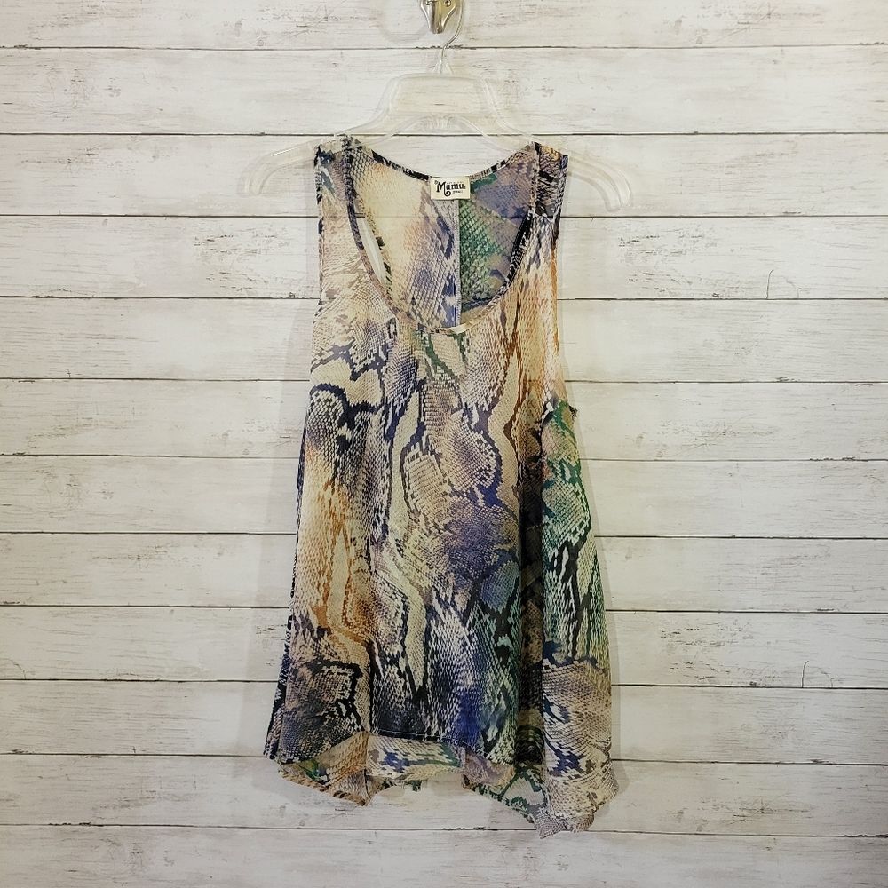 Show Me Your Mumu Tunic Tank Top Multicolor Snake Print Rioconda Size Small
